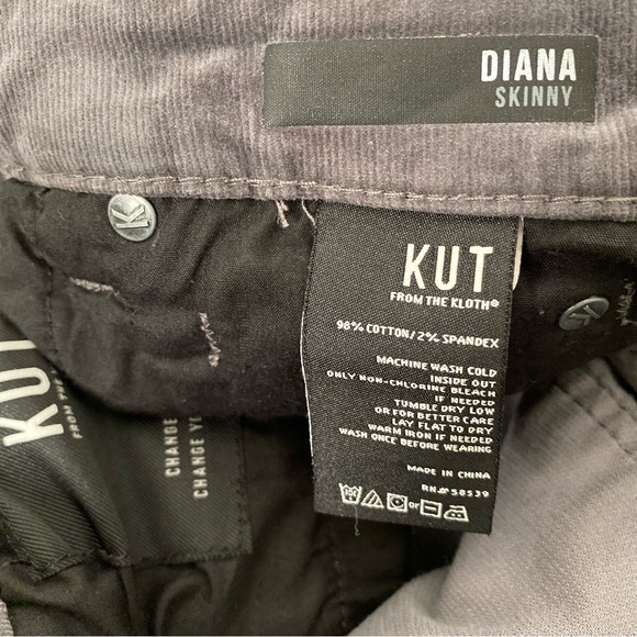 Kut from the Kloth Grey Corduroy Diana Skinny Pants - Picture 10 of 10